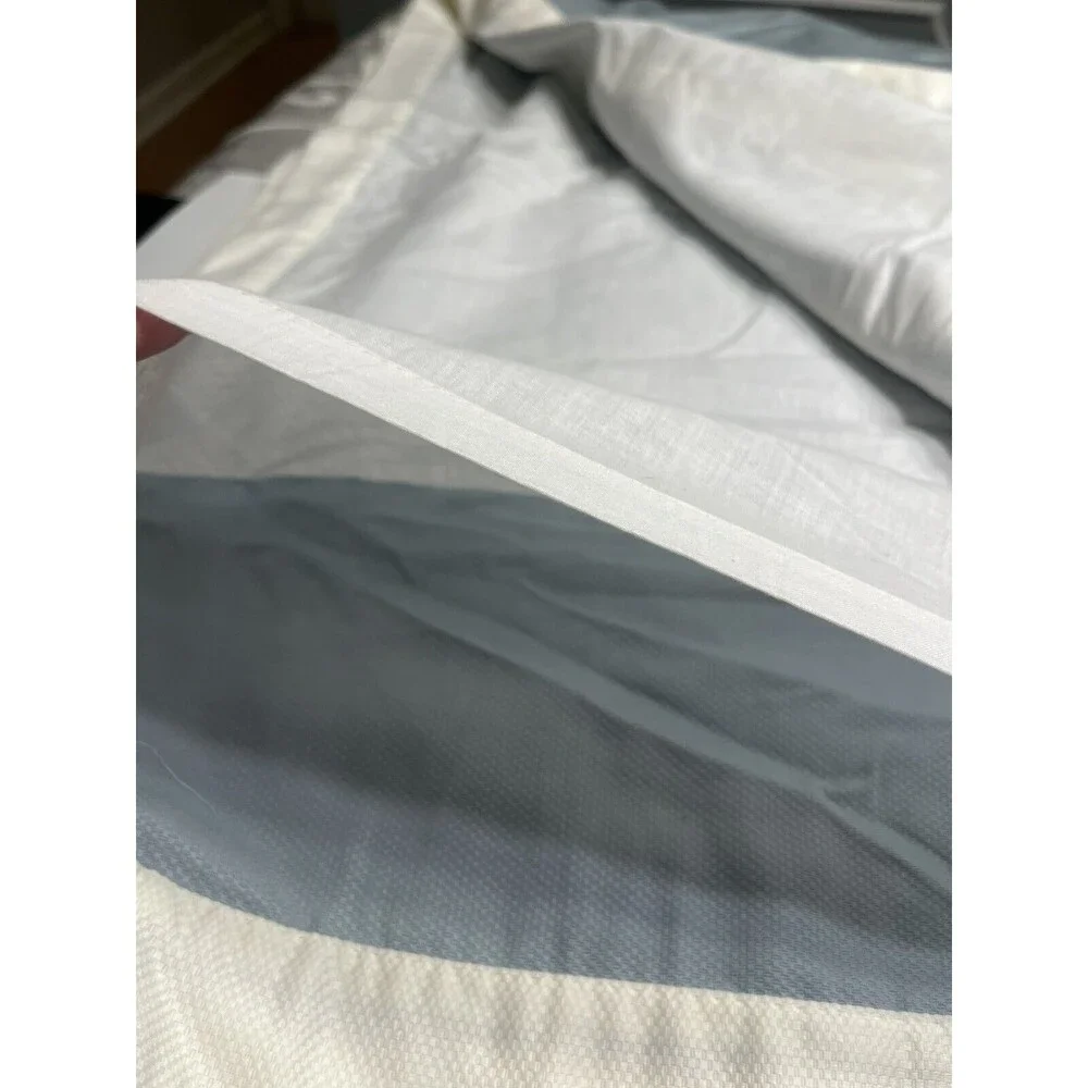 Harbor House Light Ice Blue w White Trim Lined Drapes Curtains Panels 41x84”